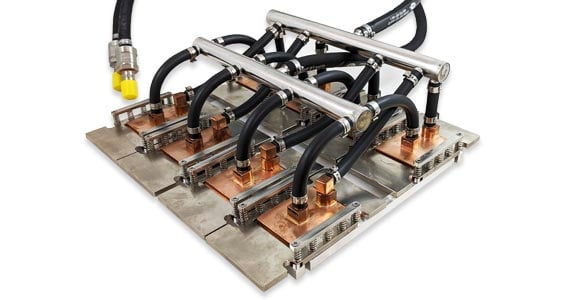 Boyd liquid-cooling loop assembly — shows tube, hose and cold-plate relationships; not a standalone tube model.