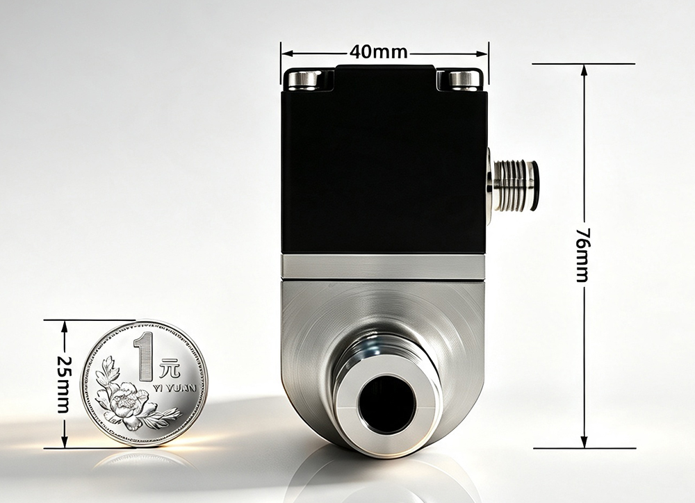 VOLKE FJP combined sensor — supplier dimensional illustration of the shown body; 40 mm and 76 mm apply only to this illustrated configuration.
