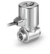 SMC JSX direct-acting two-port solenoid valve, representative small stainless-body series photograph.
