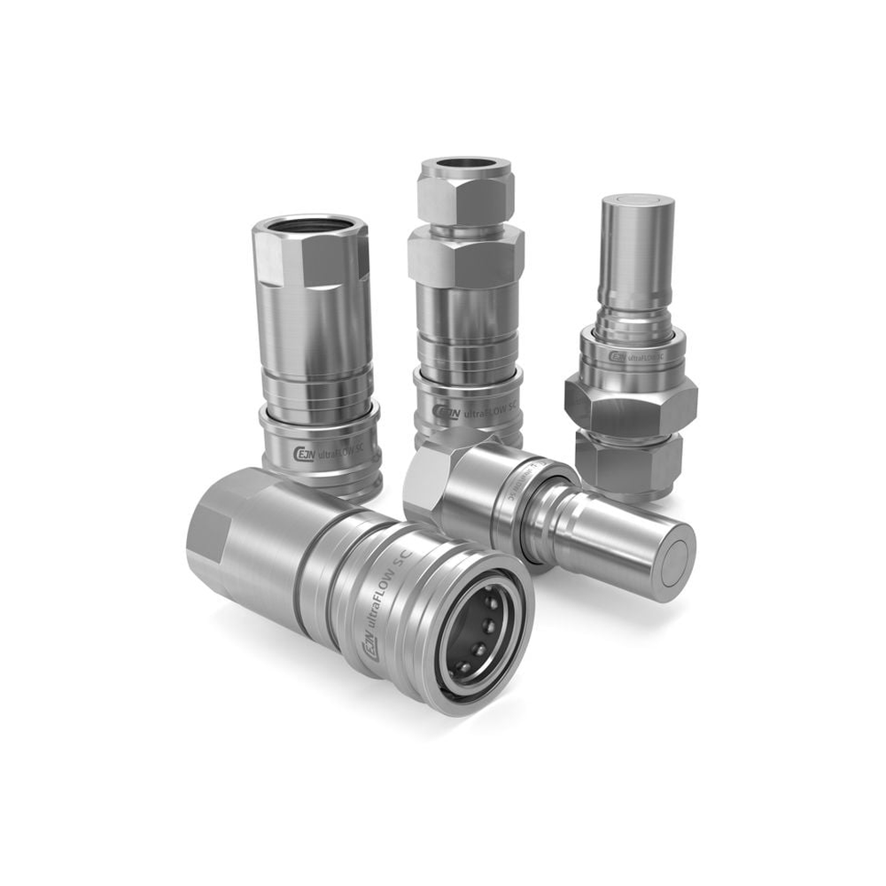 CEJN ultraFLOW SC stainless quick-coupling socket and nipple examples with threaded or ferrule-style ends.