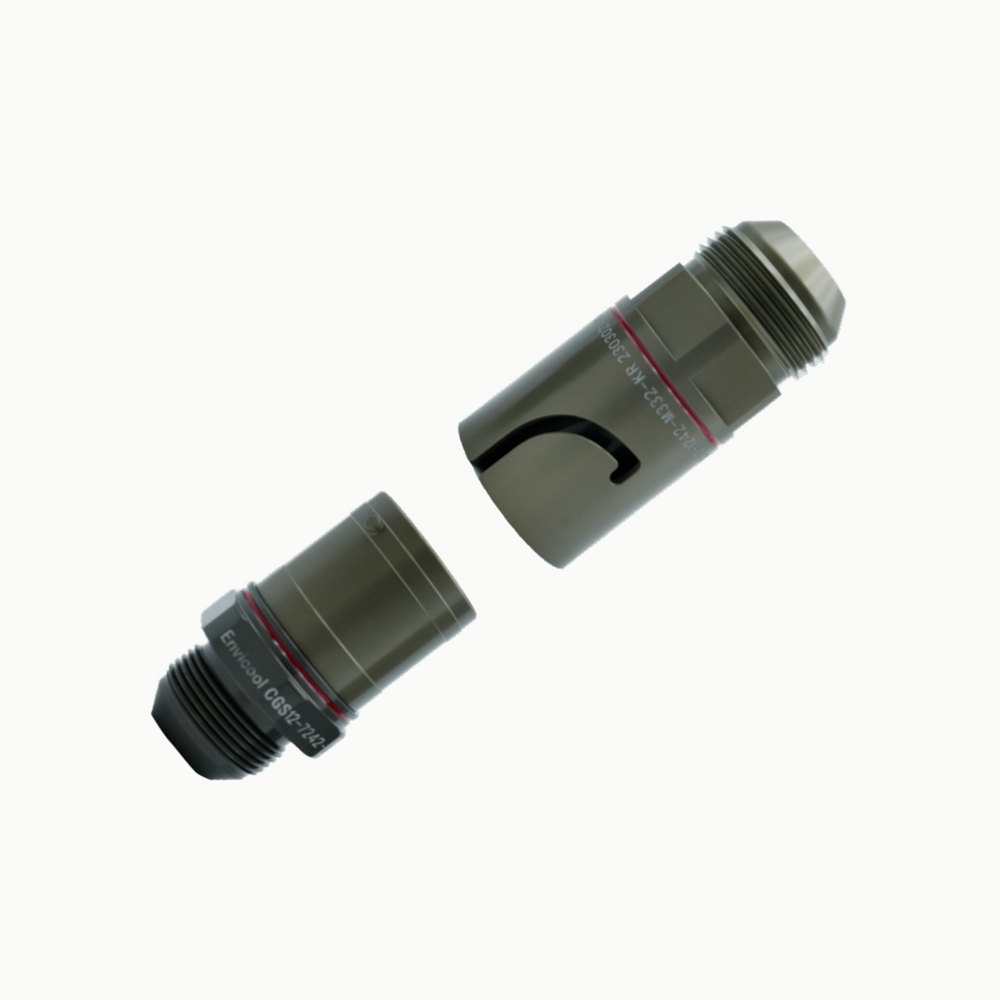 Envicool CGS clamp-retained quick disconnect pair — official PDF rendering, physical page 22; series visual reference.