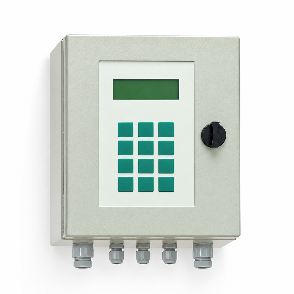 TTK FG-SYS leak-detection controller — datasheet photograph; not the FG-ECS cable.
