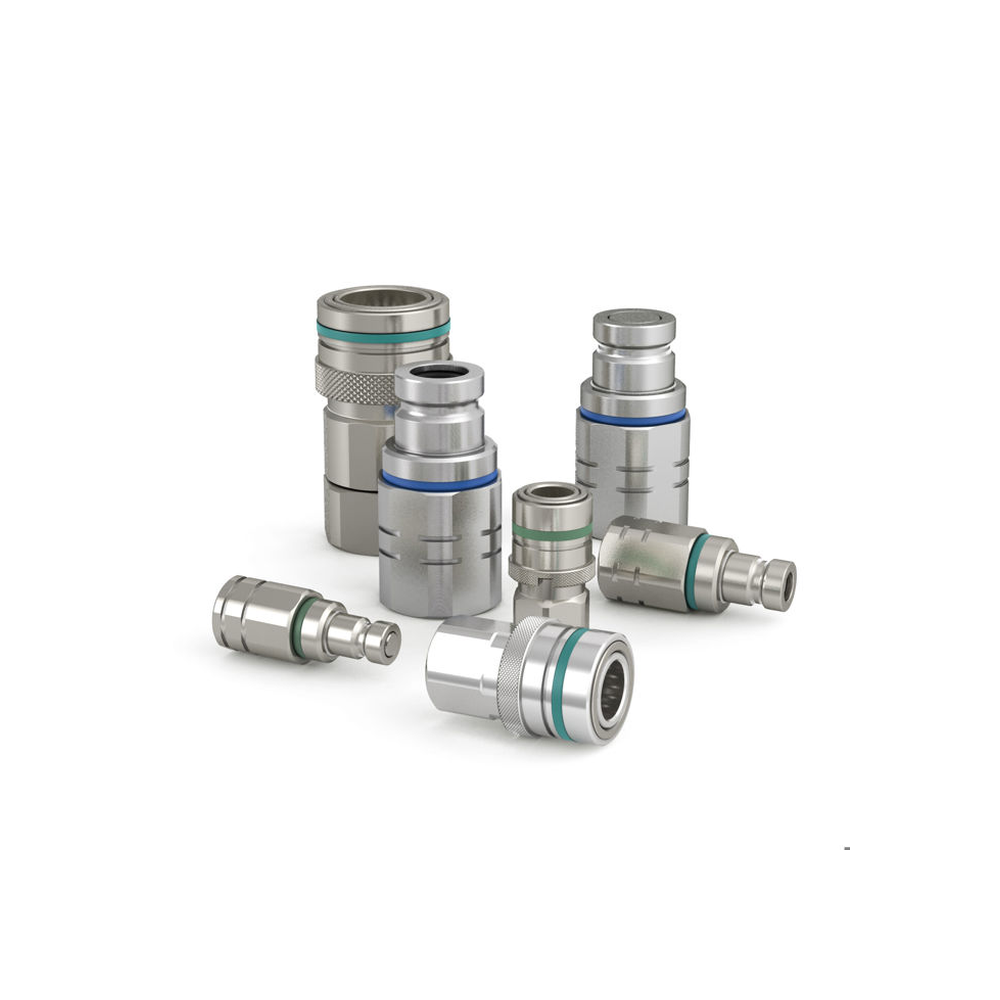 CEJN Non-Drip quick-coupling family showing complete nipple and socket examples, manufacturer photograph.