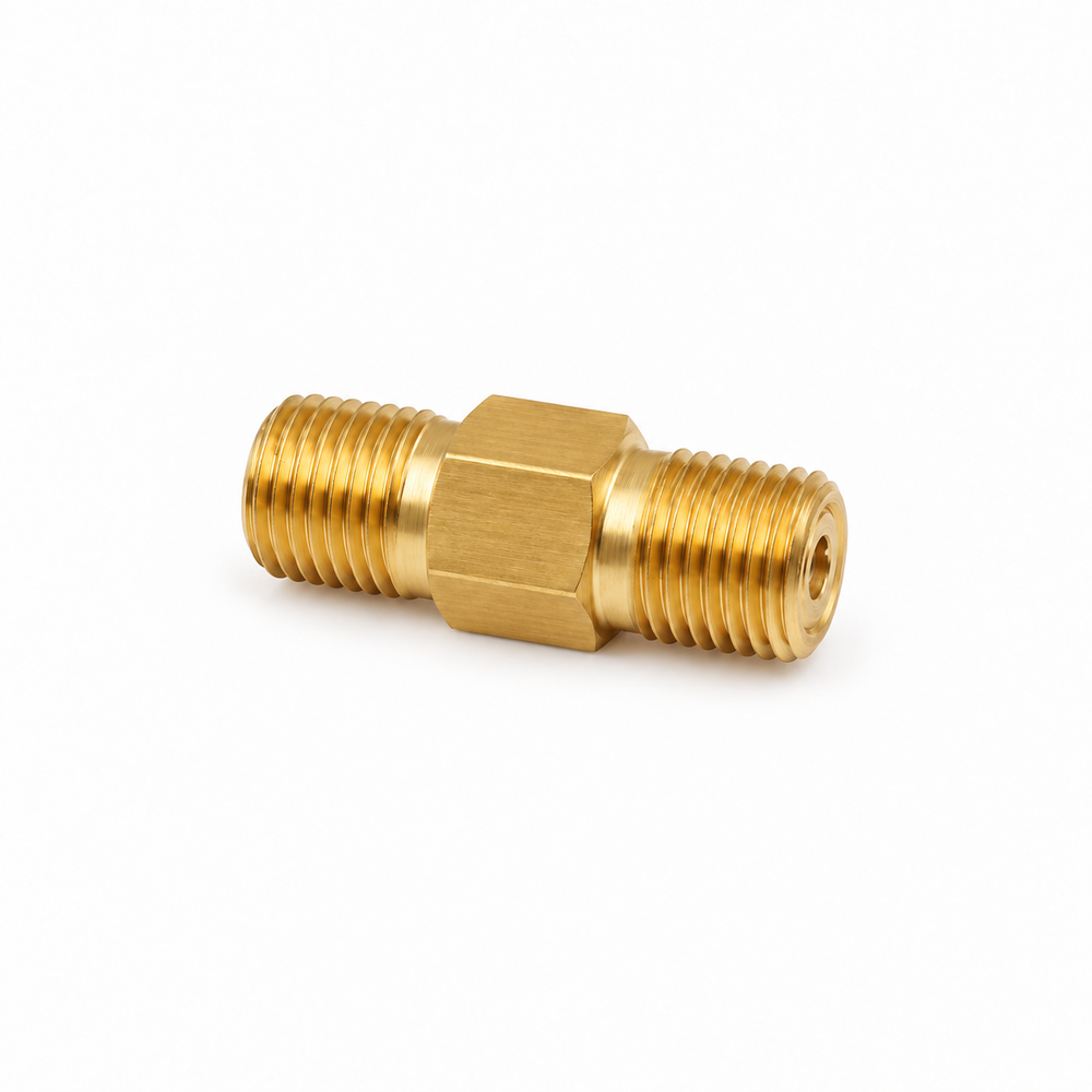 FITOK check-valve catalog cover — compact brass-body threaded configuration; low-resolution reference, exact order code not assigned.