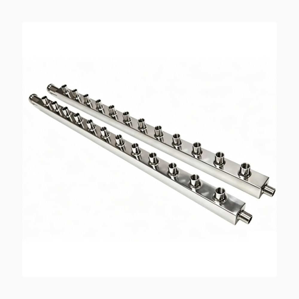 KUNGFLEX manifold pair listed by Beirun — standalone supply/return distribution-pipe reference; ports and total length remain drawing-specific.
